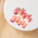 Hot Pink French Flower Press on Nails - 24Pcs Full Cover False Nails with Glue for Women & Girls | Square Stick on Nails - Buy Online on GoSupps.com
