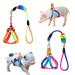 Woyous Mini-pig crockery 2-part adjustable dishes for small pigs with leash pet-pig crockery set for pig pig rabbits small animals walking jogging (S S multi-colored