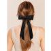 2PCS Silky Satin Hair Bows Hair Clip Black Hair Ribbon Ponytail Holder Accessories Slides Metal Clips Hair Bow for Women Girls Toddlers Teens Kids Black+Red - Buy Online on GoSupps.com