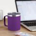 Zulay 12oz Insulated Coffee Mug - Stainless Steel Camping Tumbler with Lid & Handle | Double Wall Vacuum Insulated | Durable Duracoat | For Travel, Camping, Office & Outdoor Use - Purple - Buy Online on GoSupps.com