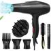 Professional Hair Dryer JIAABCHOMO 2500W Hairdryer Fast Dry Ionic Hairdryer with Diffuser Brush and Nozzle Hairdryers for Women 2 Speeds 3 Heat Setting and Cool Button