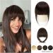 Bangs Hair Human Hair Bangs 3 Clips In Black Blunt Cut Fringe Hair Piece Natural Black Blonde Bang 8" Clip In Hair Extensions Brown Bangs Hair Clip(#1B) - Buy Online on GoSupps.com