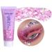 Body Face Glitter Gel 50ml Mermaid Sequins Sparkling Chunky Body Lotion Glitter Liquid Shimmer Eyeshadow Chunky Glitter for Cosmetic Face Hair Lip Nail Christmas Festival Party (Colour 4 Pink)