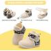 JIASUQI Baby Leopard Winter Boots 2-2.5 Years | Soft Infant House Slippers Anti-Skid Crib Shoes - Buy Online on GoSupps.com