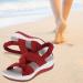 Buy Women's Chaies Sandals with Foot Vault Support - Comfortable Low Wedge Summer Beach Shoes with Adjustable Straps - Elegant 37 EU Red - Buy Online on GoSupps.com