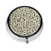 Labyrinth Treasure Mapround Pill Box 3 Compartment Round Pill Box Organizer &Portable Travel Pill Box for Traveling.