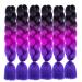 Buy Lila Jumbo Braid Extensions - 6Pcs 24 Kunsthaar Braiding Hair - Ombre Dark Purple & Black-Violet Blue - Buy Online on GoSupps.com