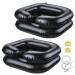 AW Set of 2 Inflatable Shampoo Bowl Kit Hair Portable Washing Basins Wash Hair in Bed for Elderly Disabled Pregnant Women Black