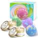 Bath Bombs for Women Gifts 4 Bath Bombs with 2 Scented Candles Bubble Spa Bath Moisturizing Skin Bath Bombs Gifts for Her 4 Count (Pack of 1)