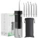 Mouth shower wireless geediar oral shower travel test winner 2023 tooth shower water fin with 3 modes and 6 nozzles 190ml mini portable interdental cleaner IPX7 waterproof oral irrigator black