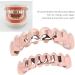 Alloy Hip Hop False Teeth Set - Upper & Lower Rose Gold Teeth for Halloween Parties & Fashion Shows - Buy Online on GoSupps.com