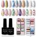 Warm Girl Nail Foil Art with Foil Glue Gel Set 2 x 8ml Transfer Gel 20 Nail Foil Transfer Sticker Nail Transfer Foil for Nail Art Decoration UV/LED Lamp Required 30