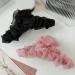 Korean Style Hair Claw Crossing Teeth Spring Design Pleated Mesh Yarn Decor Large Hair Clip Hair Accessories Big Hair Clip Pink - Buy Online on GoSupps.com