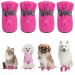 CALHNNA Dog Boots Puppy Paw Protectors Dog Snow Winter Booties with Anti Slip Socks Cat Dog Shoes for Small Medium Dogs #SIZE-3(Width1.18") Pink