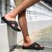 ONCAI Mens Criss Cross Sandals 14 Black - Arch Support Recovery Sport Slippers for Plantar Fasciitis - Buy Online on GoSupps.com
