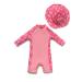 BONVERANO Baby Girls Swimsuit Toddler Bathing Suit Long-Sleeve Zipper One Piece Swimwear with UPF 50+ Sun Protection 18-24 Months Sakura