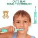 Kids Sonic Electric Toothbrush | Rechargeable Bear Toothbrush for Boys Girls Age 3-12 | 30s Reminder, 2 Min Timer, 5 Modes | 8 Brush Heads | Green - Buy Online on GoSupps.com