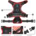 Phoepet Reflective Adjustable Dog Harness - Training Handle 2 Metal Leash Hooks 3 Snap Buckles 4 Slide Snaps - Black Medium Vest - Buy Online on GoSupps.com