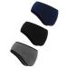 BBTO 3 Pieces Ear Warmer Headband Winter Headbands Fleece Headband for Women Men Black, Gray, Navy