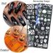 healthGUO Nail Art Stamping Plate Stamper Sponge Pen Halloween Pumpkin Bats Image Nail Polish Template Stamp Stencil Tools Kit 6 - Buy Online on GoSupps.com