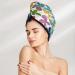 Hair Towel Wrap for Quick Drying | Colorful Butterflies Towel Turban with Button | Ideal Hair Drying Solution - Buy Online on GoSupps.com
