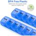 Small Pill Organizer 7 Day 2 Pack - Travel Friendly Weekly Vitamin Case (Blue) - 2pc - Buy Online on GoSupps.com