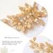 Gorais Leaf Bride Wedding Hair Comb - Gold Bridal Hair Piece with Pearl Accents for Women and Girls - Buy Online on GoSupps.com