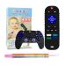 Tronphy Silicone Teether Toys for Baby  Remote Control Game Pad Shape Teething Toys for Toddler  Chew Toys for 6-12 Months Baby  with Sensory Press Button - 2 Pcs (Black + Black)