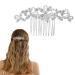 Bridal Diamond Flower Hair Comb Clip Diamond Hair Pieces Comb Bridal Headpiece Sparkling Hair Accessories for Women Girls Brides Bridesmaids Sparkly Beautiful Jewelry Hairpins
