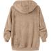 Hanxiulin Women's Fleece Jacket - Plush Windproof Coat | Elegant Winter Outerwear in Khaki - Cuddly Thick & Slim Fit - Buy Online on GoSupps.com