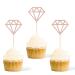 diamond cupcake topper 025 (24 pcs Diamond RoseGold) 24 pcs Diamond Rosegold