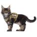 Tactical Cat Harness for Walking Escape Proof, Soft Mesh Adjustable Pet Vest Harness for Large Cat,Small Dog Large Khaki