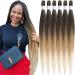 Xusuperb 36 inches long pre Stretched braiding hair ombre blonde Easy braids extensions black blond kanecalon synthetic hair 6 packs soft yaki-texture braids hair extensions (T1b/27/61.4 cm (6 Pack) T1B/27/613#
