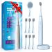 SANTALA UltraSonic Electric Toothbrush with 6 Brush Heads and 1 Cleansing Brush  Waterproof Safe Power Toothbrush 5 Modes One Charge for 100 Days 48000 VPM Motor (Blue)