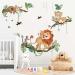 decalmile Jungle Animals Wall Stickers Monkey Lion Safari Wall Decals Baby Nursery Kids Room Living Room Home Decor