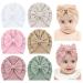 Cinaci 6 Pieces Cute Stretchy Soft Baby Turban Hats with Bow Donut Knot Nursery Hospital Caps Beanies Bonnets for Baby Girls Newborns Infants Toddlers 6PCS S3