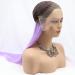 Brown Root Ombre Patel Purple Synthetic Lace Front Wig - 24 Inch Long Straight Pastel Lilac Cosplay Hair for Women - Buy Online on GoSupps.com