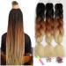 Showjarlly Kanecalon Kunsthaar Hair KanCalon Hair Braids Extension ombre jumbo braid hair extension 24 " Kanecalon braids Box Hair Kunsthaar Hair for braid Kanecalon African Hair 61cm-24 inch (3 SPALL/brown/brown/cream white