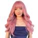 NAYASA Pink Wigs with Bangs - Long Wavy Synthetic Wig for Women - Heat Resistant and Colorful for Daily Party and Cosplay - 22 inches - Buy Online on GoSupps.com