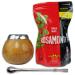 Hreniuk SA (Rosamonte) Rosamonte Yerba Mate Tea Set Traditional Zip 250g 1x Mate Cup Gourd Pumpkin leopard color Yerba Mate Tea Straw Bombilla Cleaning Brush Detox and Energy Drink