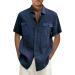 Buy Men's Short Sleeve Reversible Summer Shirt - Casual Hawaiian Beach Shirt with Button Placket & Pockets | Lightweight Vacation Tees in XL & Marine Colors - Buy Online on GoSupps.com