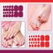 SILPECWEE Red Solid Color Toe Nail Stickers - 20 Sheets with Self-Adhesive Full Nail Wraps for Women | Toe Polish Gel Strips with Nail File Included - Buy Online on GoSupps.com