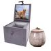 Mini Urns for Ashes Handicrafted Ceramic Ashes Urns for Dog Cat Small Pets Ashes Keepsake Memorial Gift Ashes Holder with Exquisite Box-Beige