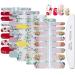 WOKOTO 5 Sheets Nail Art Wraps Polish Stickers Tips With 1Pc Nail File Flower Leaf Adhesive Nail Decals Strips Set Manicure Accessories KIT2