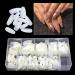 Ballerina False Nails 500pcs Long Coffin Shape Nail Tips with Box Natural Wide Half Cover 500pcs (1 Pack)