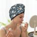 Hair Towel Wrap - Quick-Dry Button Turban for Easy Hair Drying (Blue Flower) - International Shipping Available - Buy Online on GoSupps.com