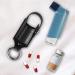 MEDMAX Asthma Inhaler Holder PU Leather Case with Carabiner Clip - Black - Buy Online on GoSupps.com