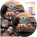 Star Wars Mandalorian Happy Birthday Plates & Napkins Party Supplies - 9" Happy Birthday Party Plates for Lunch Serves 16 - Birthday Paper Plates & Napkin Set Plus 24 Birthday Candles