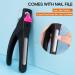 Adjustable Stainless Steel Acrylic Nail Clippers with Measuring Gauge - Professional False Nail Trimmer and Cutter for Artificial Nail Tips - Black - Buy Online on GoSupps.com