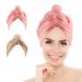 Yivalue Hair towl Cap Two-Piece Super Absorbent Hair Dry Cap Quick Dry Hair for All Women Men Kids for All Hair Types with Hair Drying Cap 2 Packs